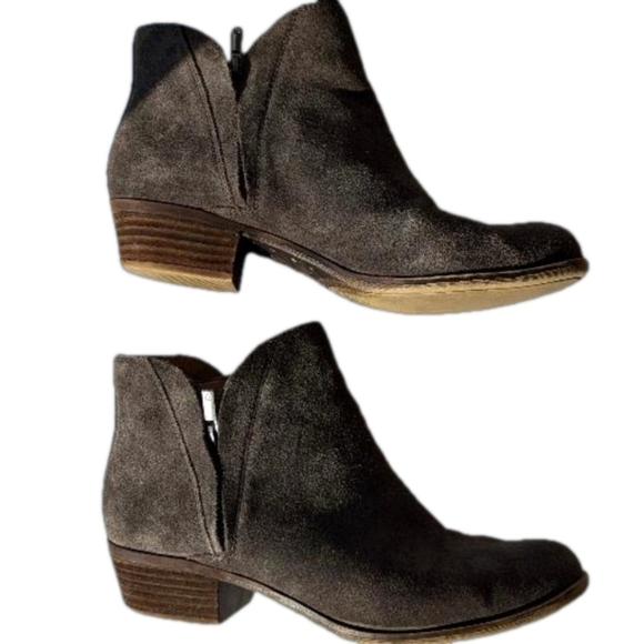 Lucky Brand grey suede ankle boots zipper sz 9.5 - Picture 5 of 9